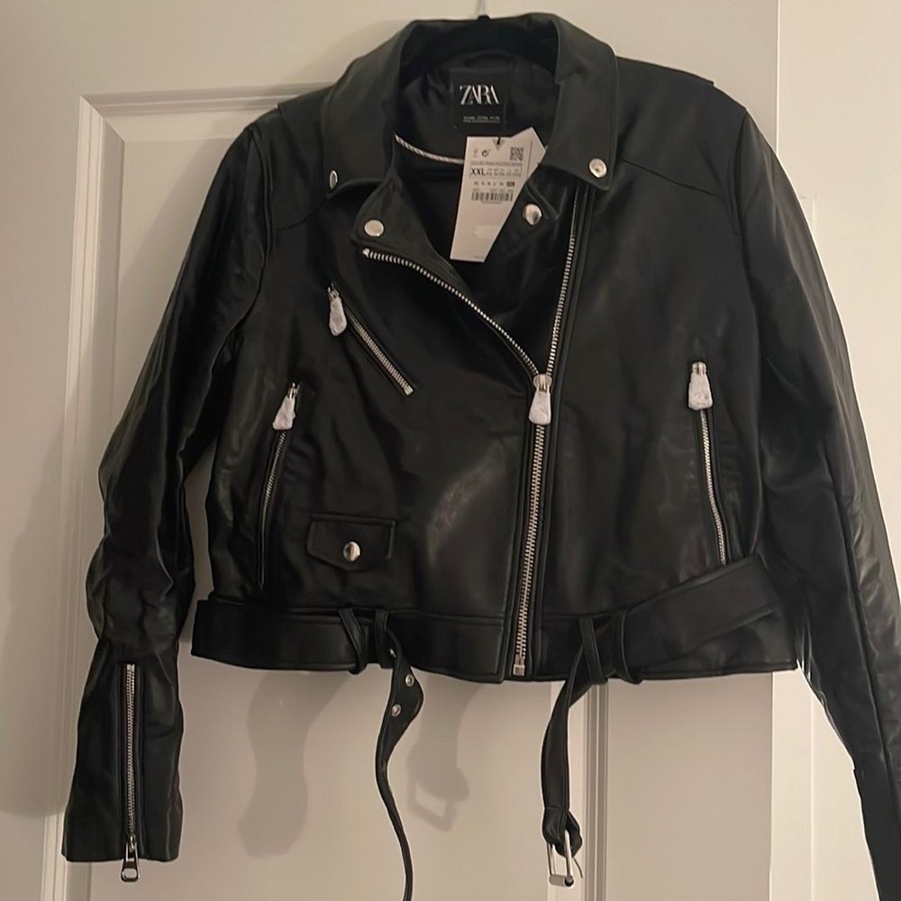 NWT: Zara Vegan Leather Moto Jacket XXL